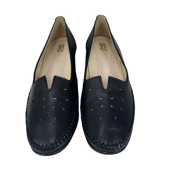 SAS Womens 8 Black Leather Sonya Comfort Slip On Heels - Picture 3 of 13